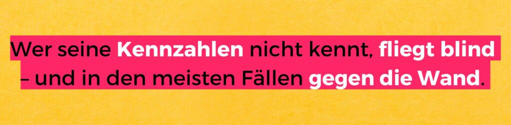 Statement: Wer seine Kennzahlen nicht kennt, fliegt blind und in den meisten Fällen gegen die Wand